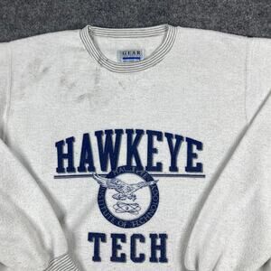 Gear Sweatshirt Mens XXLT Gray Hawkeye Tech College Graphic Crewneck